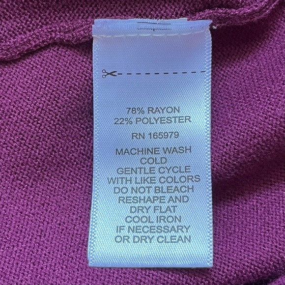 Cable & Gauge Mock Neck Magenta Knit Top size XL - Picture 4 of 7